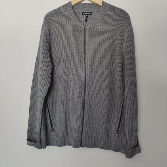 Aether Men's Full Zip Wool Sweater